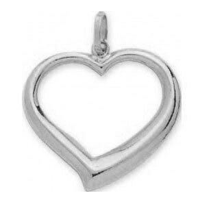 Photo de Pendentif coeur ajouré - Or blanc 18ct