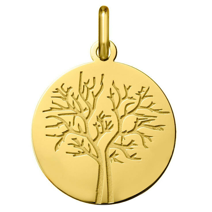 Photo de Médaille Arbre de vie - saison hiver - Or jaune 18ct