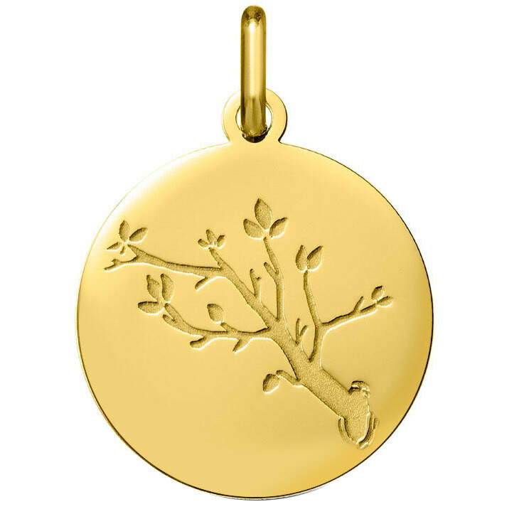 Photo de Médaille branche de cerisier - Or jaune 18ct