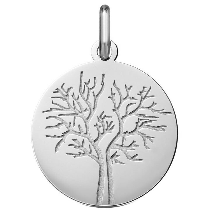 Photo de Médaille Arbre de vie - saison hiver - Or blanc 18ct
