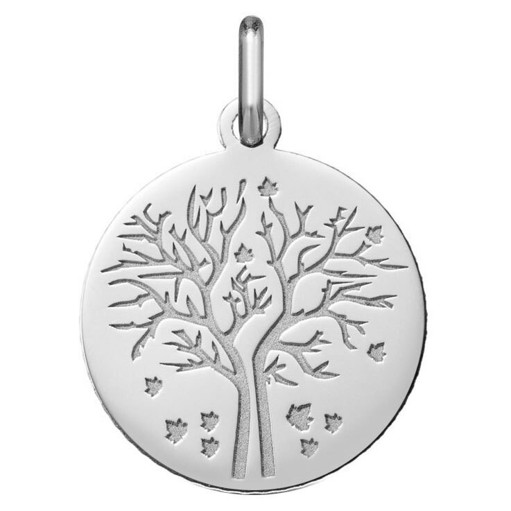 Photo de Médaille Arbre de vie - saison automne - Or blanc 18ct