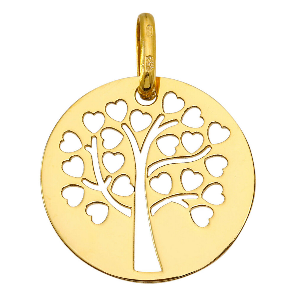 Photo de Médaille Arbre de vie ajourée aux coeurs - Or jaune 9ct