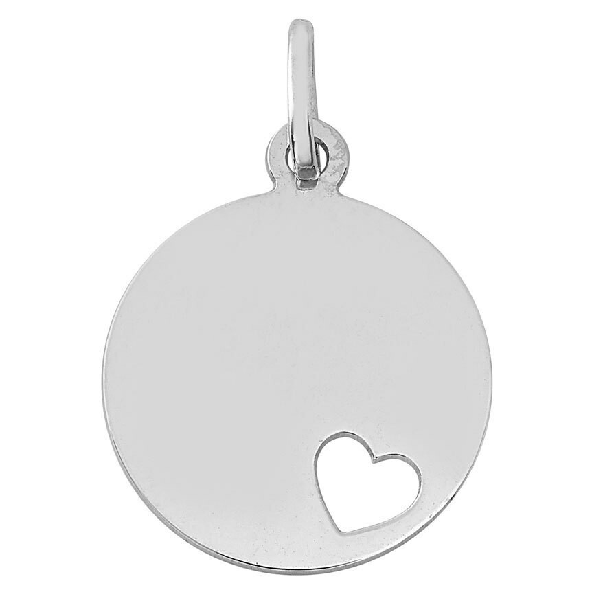 Photo de Médaille coeur ajouré - Or blanc 9ct