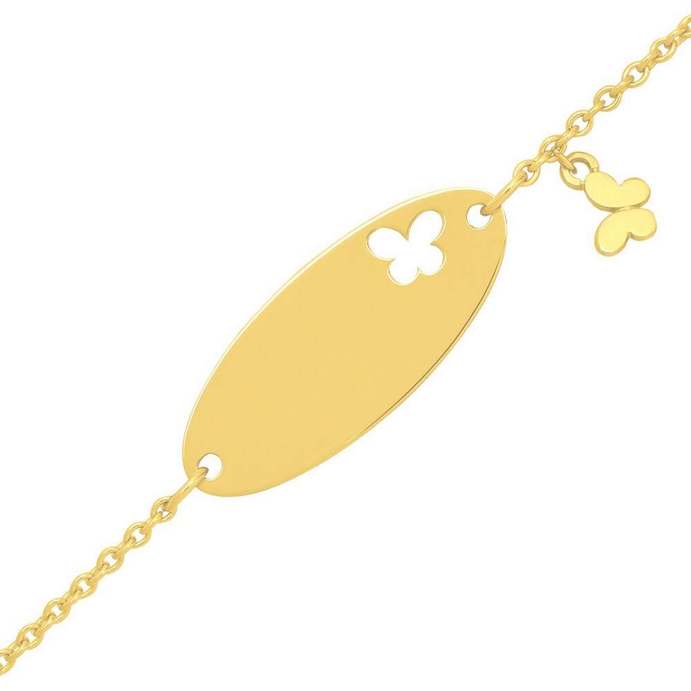 Photo de Gourmette bébé papillons - Or jaune 9ct