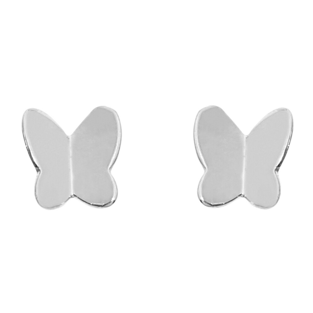 Photo de Boucles d'oreilles papillons - Puces - Or blanc 9ct