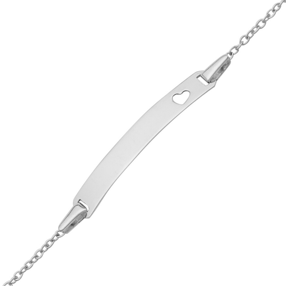 Photo de Gourmette bébé coeur ajouré - Argent massif