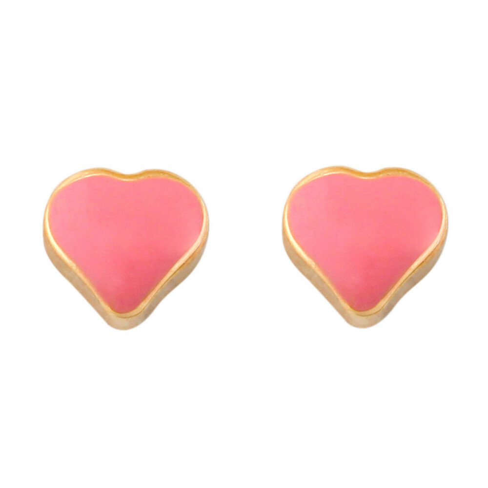 Photo de Boucles d'oreilles coeurs - Vis - Or jaune 9ct