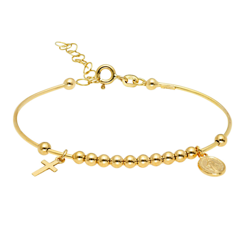 Photo de Jonc croix miraculeuse - Or jaune 9ct