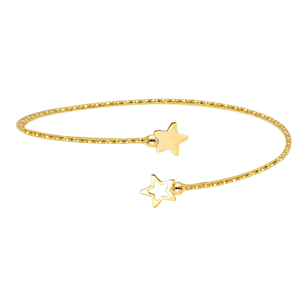 Photo de Jonc ciselé étoiles - Or jaune 9ct