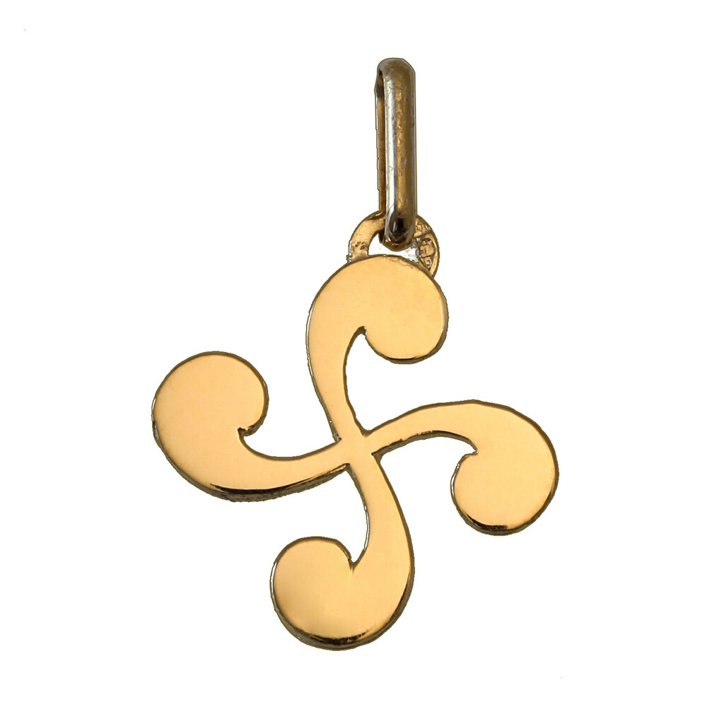 Photo de Pendentif croix basque - Or jaune 9ct