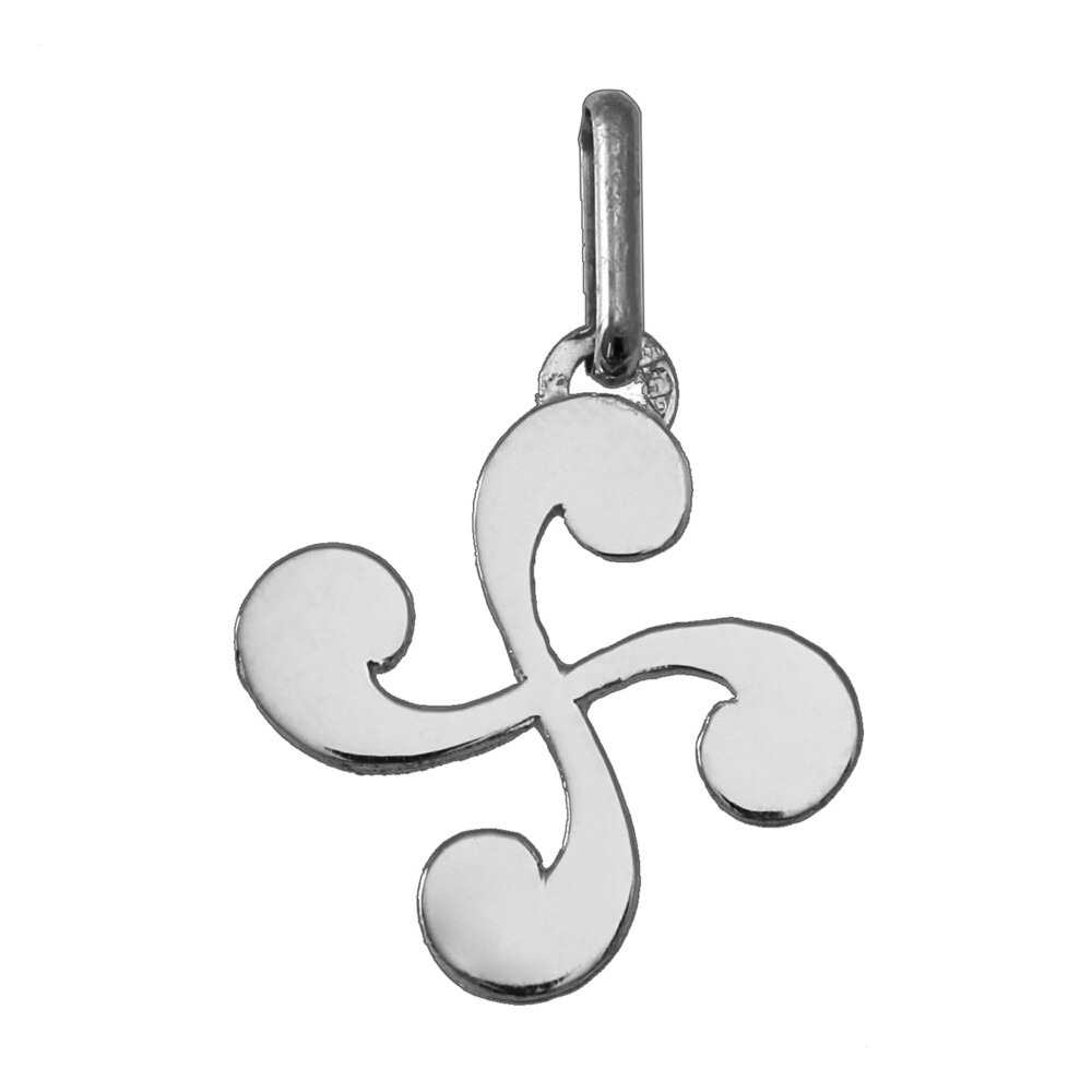 Photo de Pendentif croix basque - Or blanc 9ct