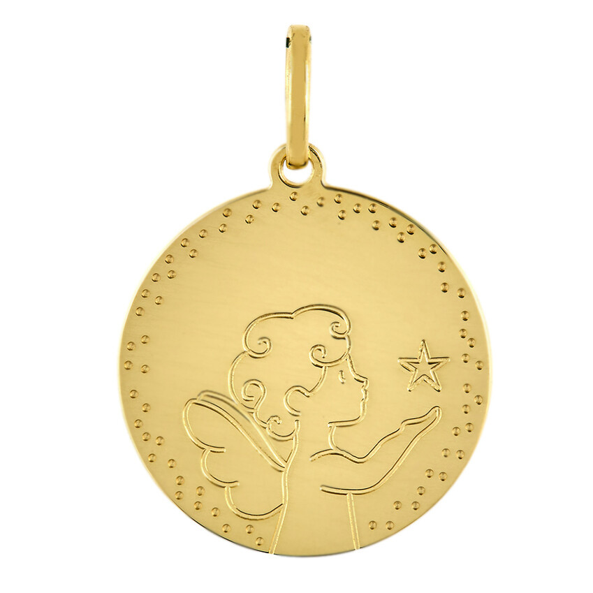 Photo de Médaille Ange étoile (or jaune 18ct) 