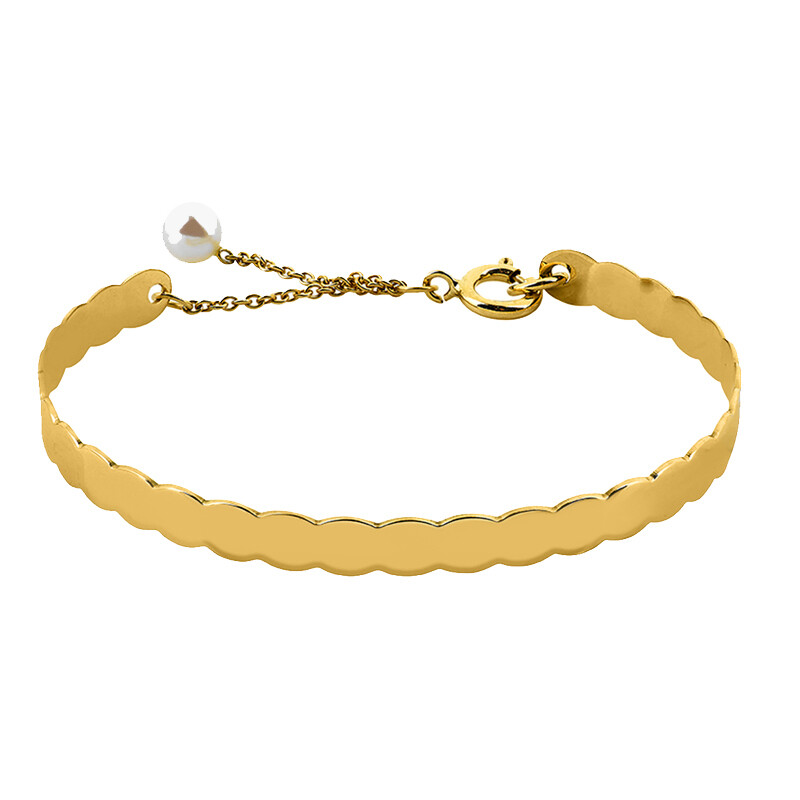 Photo de Jonc bébé perle culture - Or jaune 18ct