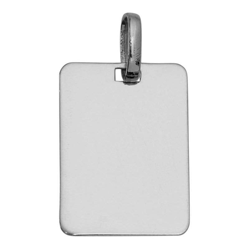 Photo de Pendentif plaque rectangle - Or blanc 9ct