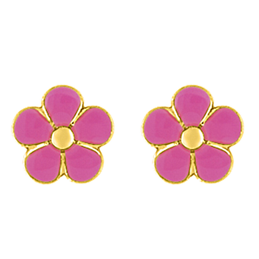 Photo de Boucles d'oreilles Fleur - Vis - Or jaune 9ct