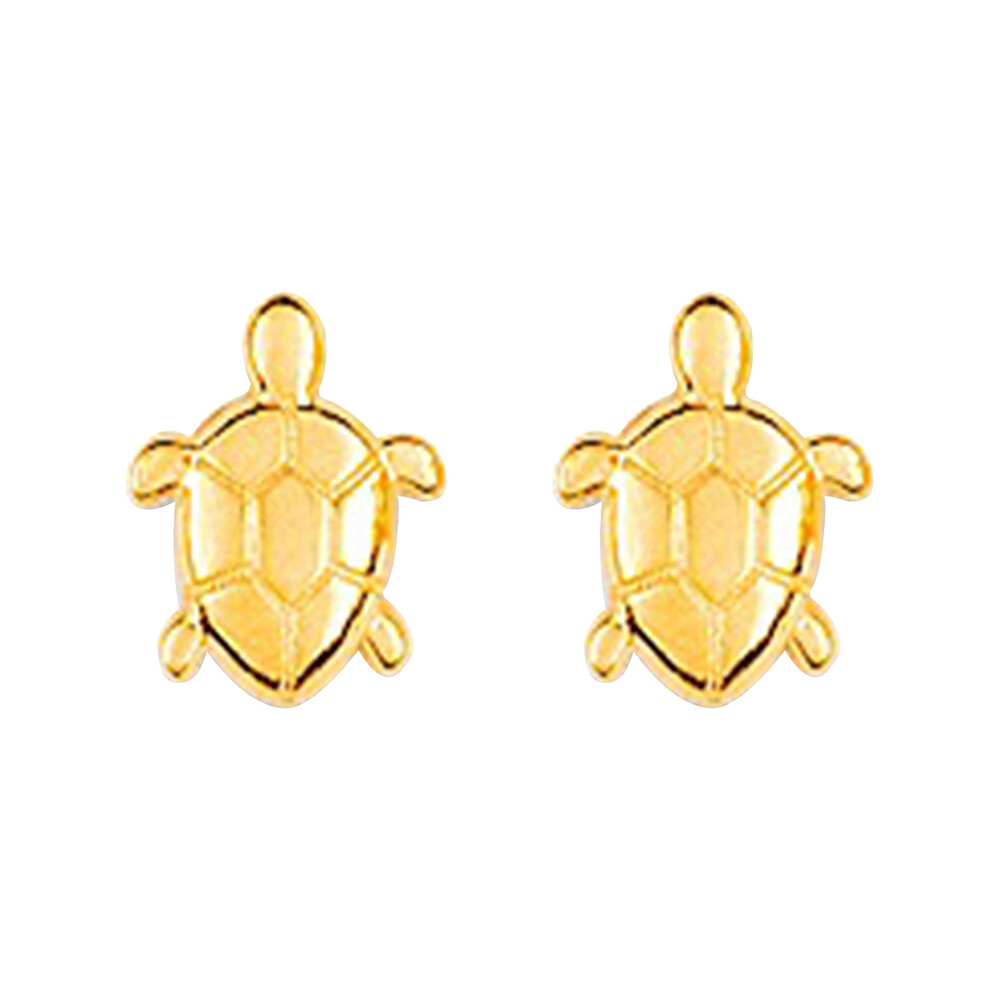 Photo de Boucles d'oreilles Tortues - Vis - Or jaune 9ct