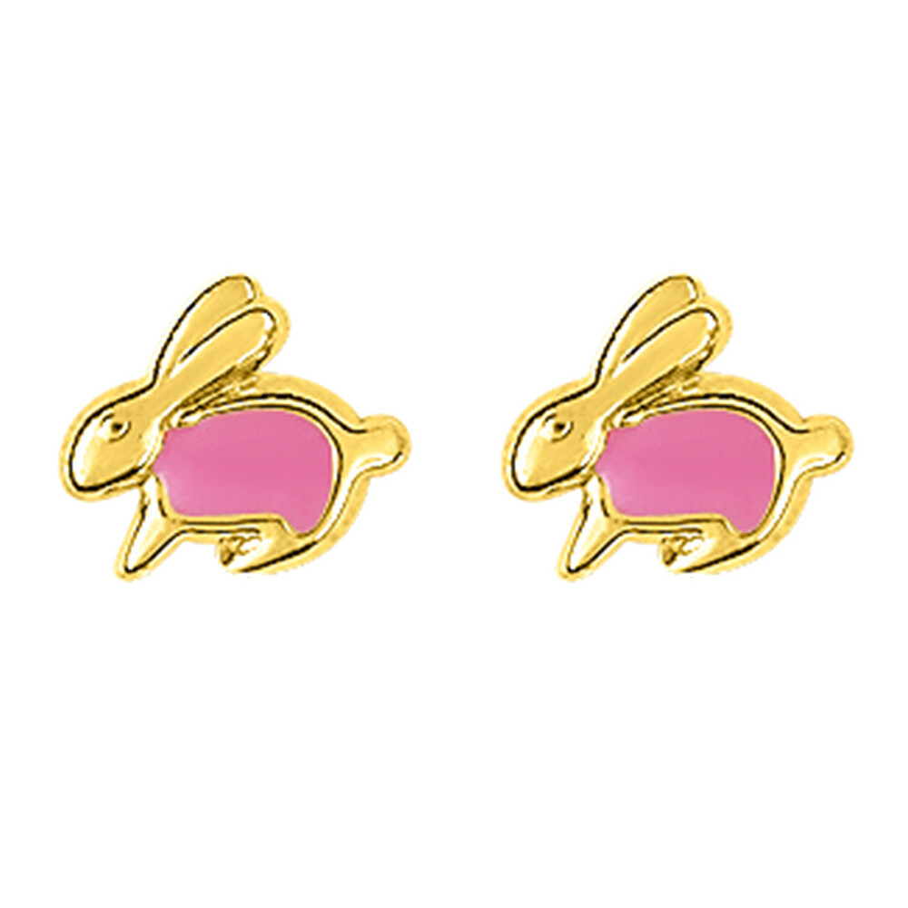 Photo de Boucles d'oreilles lapins - Vis - Or jaune 9ct