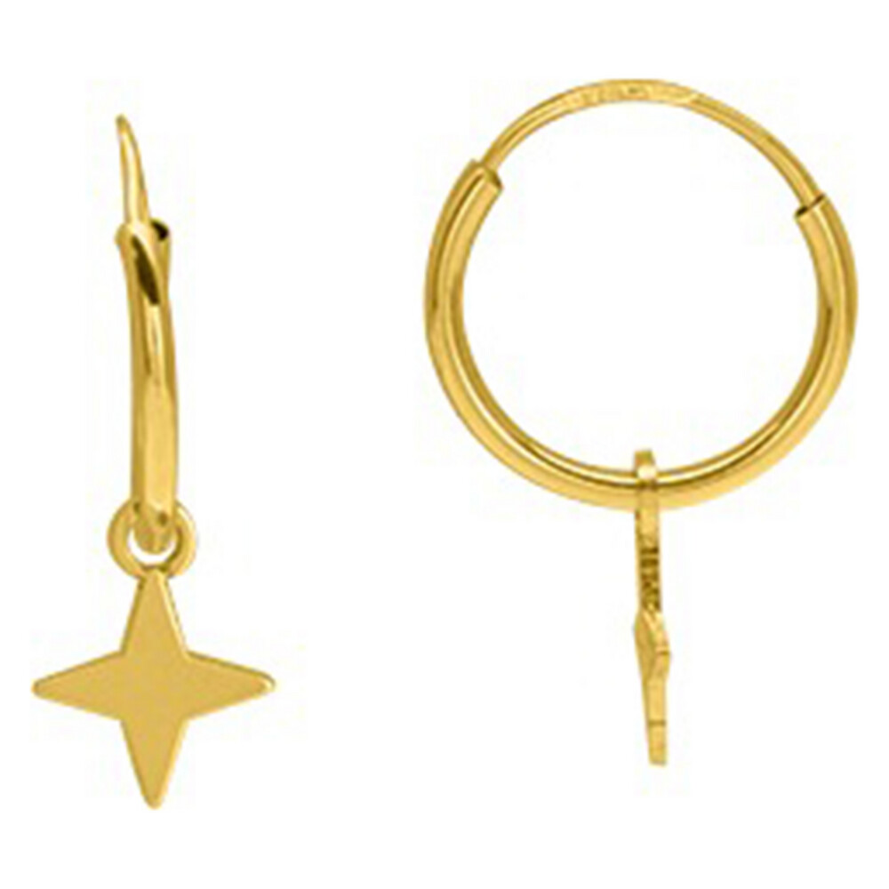Photo de Boucles d'oreilles étoiles - créoles - Or jaune 9ct