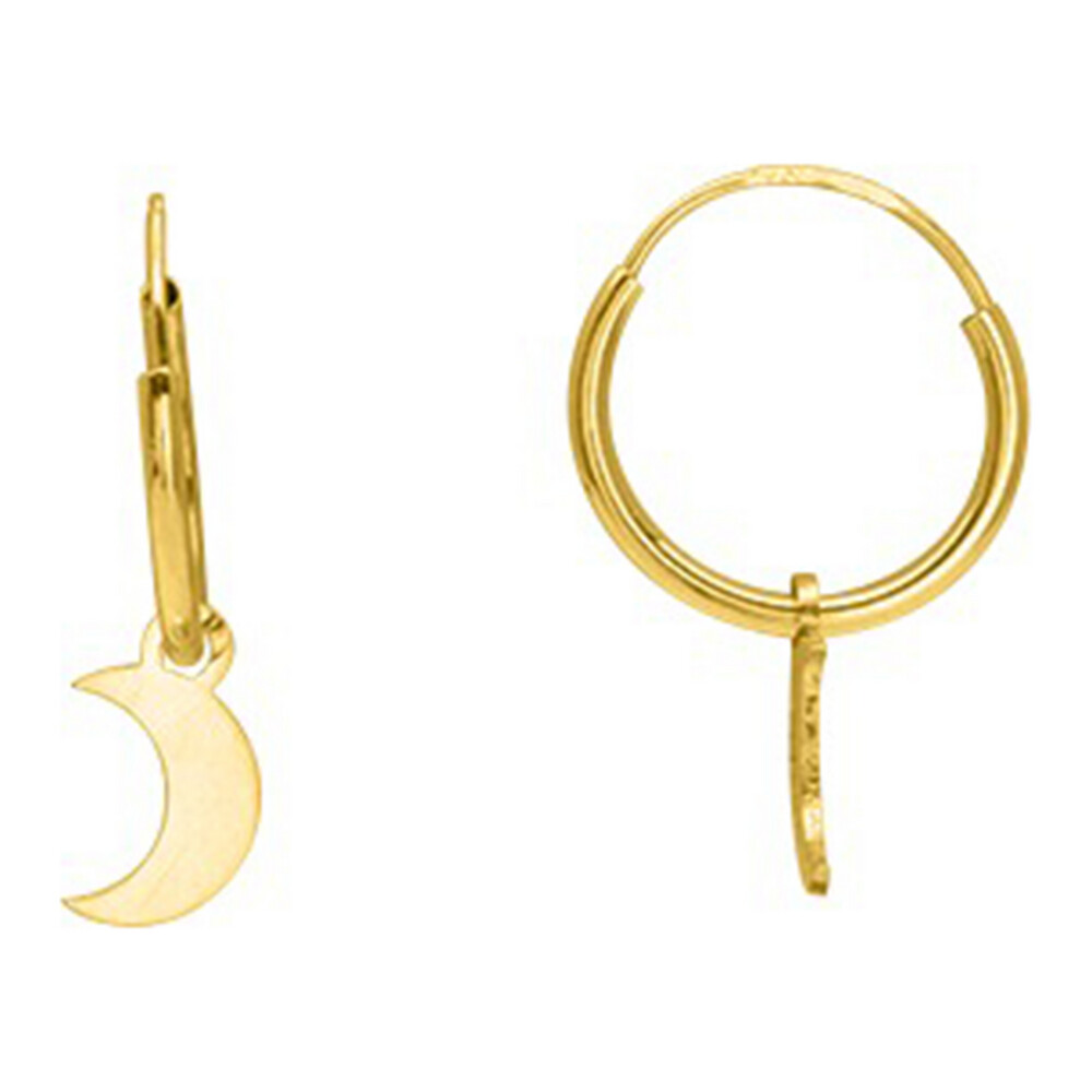 Photo de Boucles d'oreilles  lunes - créoles - Or jaune 9ct