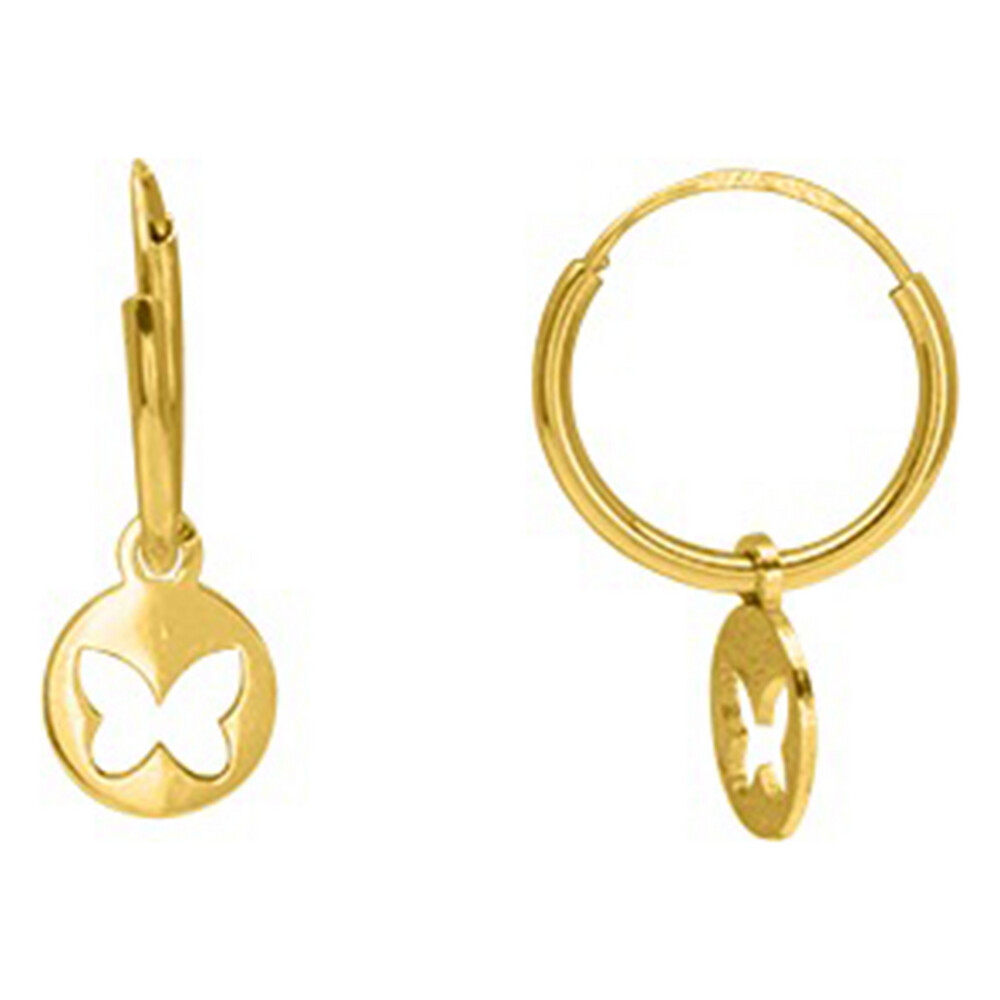 Photo de Boucles d'oreilles papillon - créoles - Or jaune 9ct