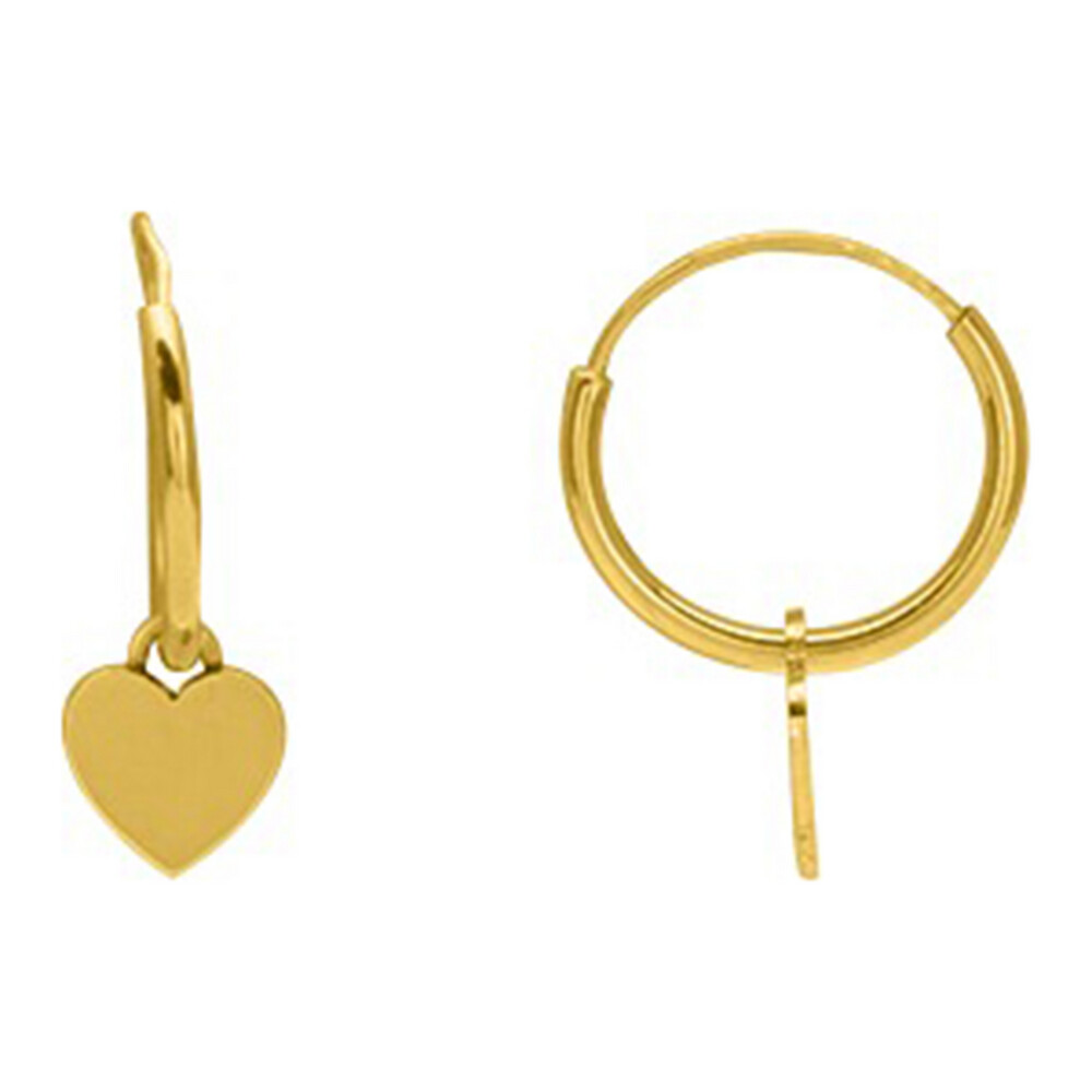 Photo de Boucles d'oreilles coeur - créoles - Or jaune 9ct