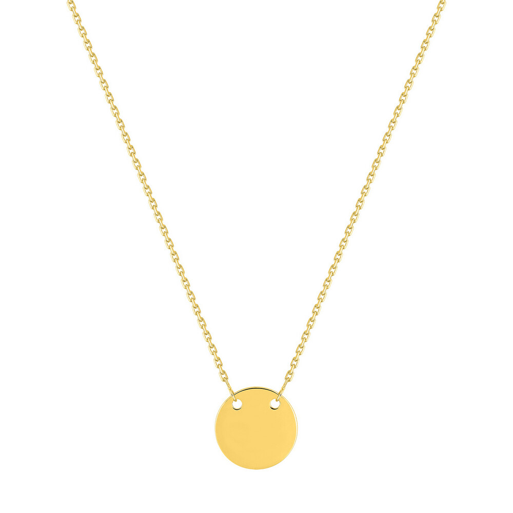 Photo de Collier chaine & médaille ronde - Or jaune 9ct