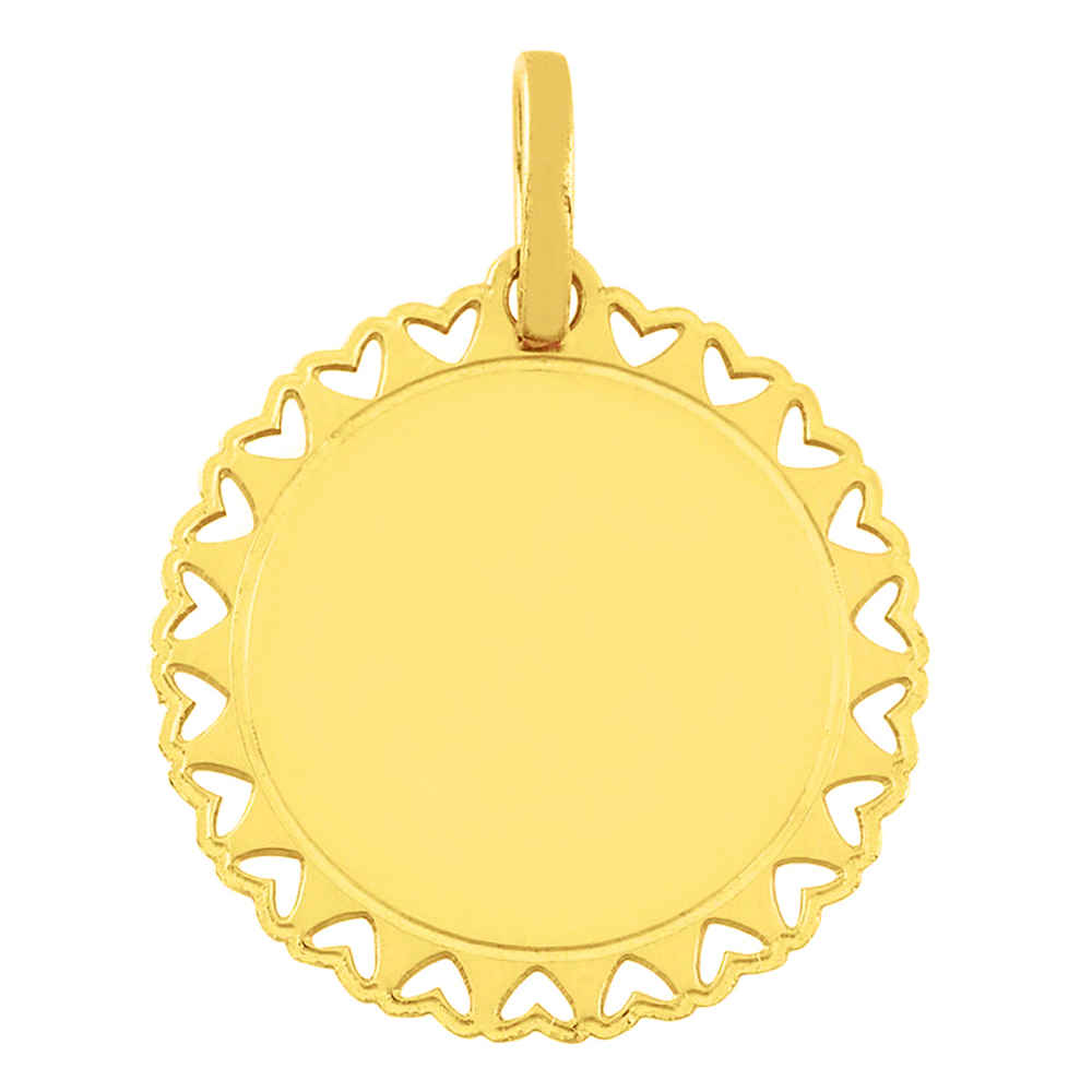 Photo de Pendentif dentelles coeurs - Or jaune 18ct