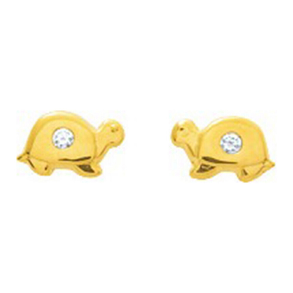 Photo de Boucles d'oreilles Tortue - Puces - Or jaune 18ct