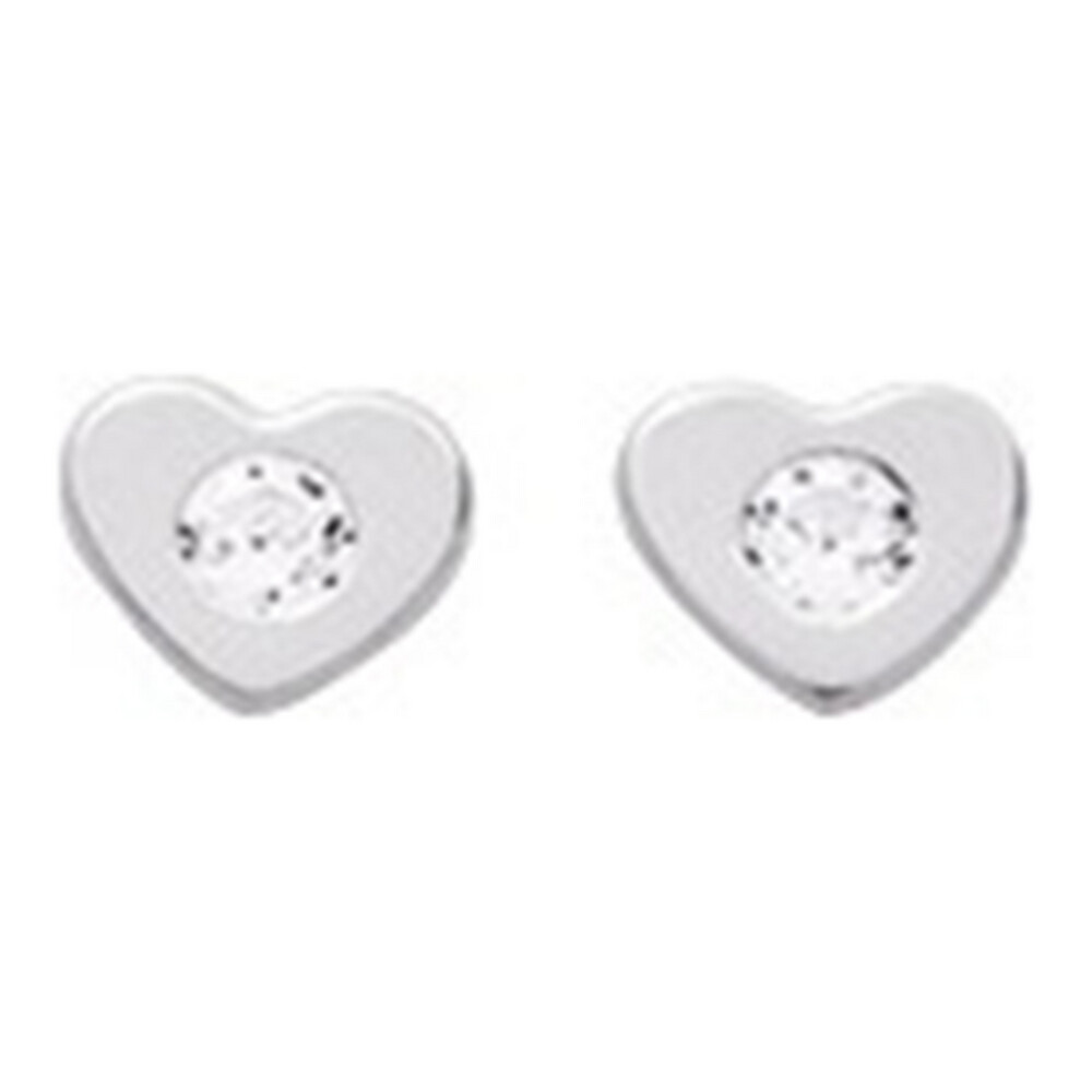 Photo de Boucles d'oreilles Coeur- Puces - Or blanc 18ct