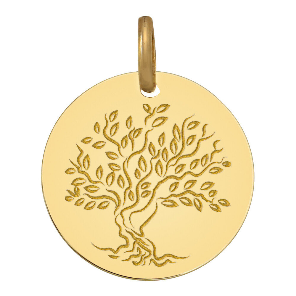 Photo de Médaille Arbre de vie fleurissant - Or jaune 18ct