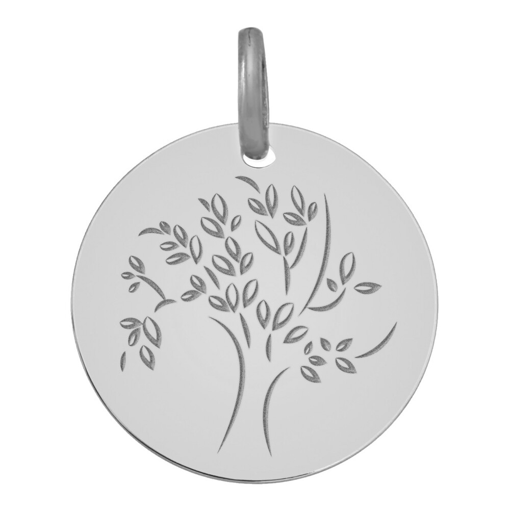 Photo de Médaille Arbre de vie captivant - Or blanc 9ct