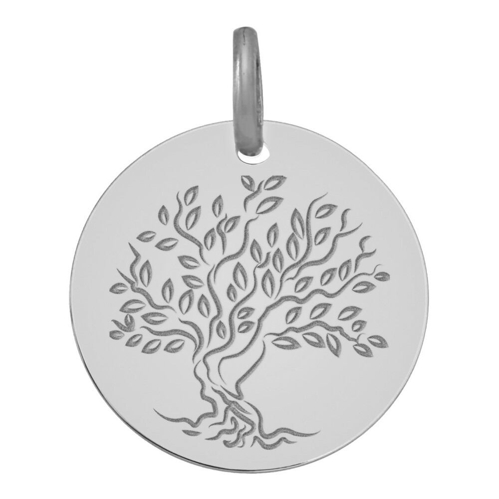 Photo de Médaille Arbre de vie fleurissant - Or blanc 18ct