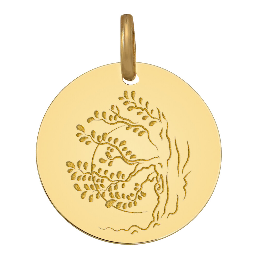 Photo de Médaille Arbre coucher de soleil - Or jaune 9ct