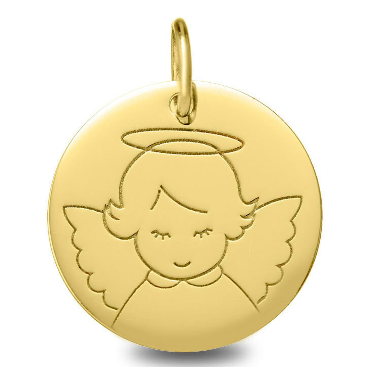 Photo de Médaille Ange Auréolé - Or jaune 18ct