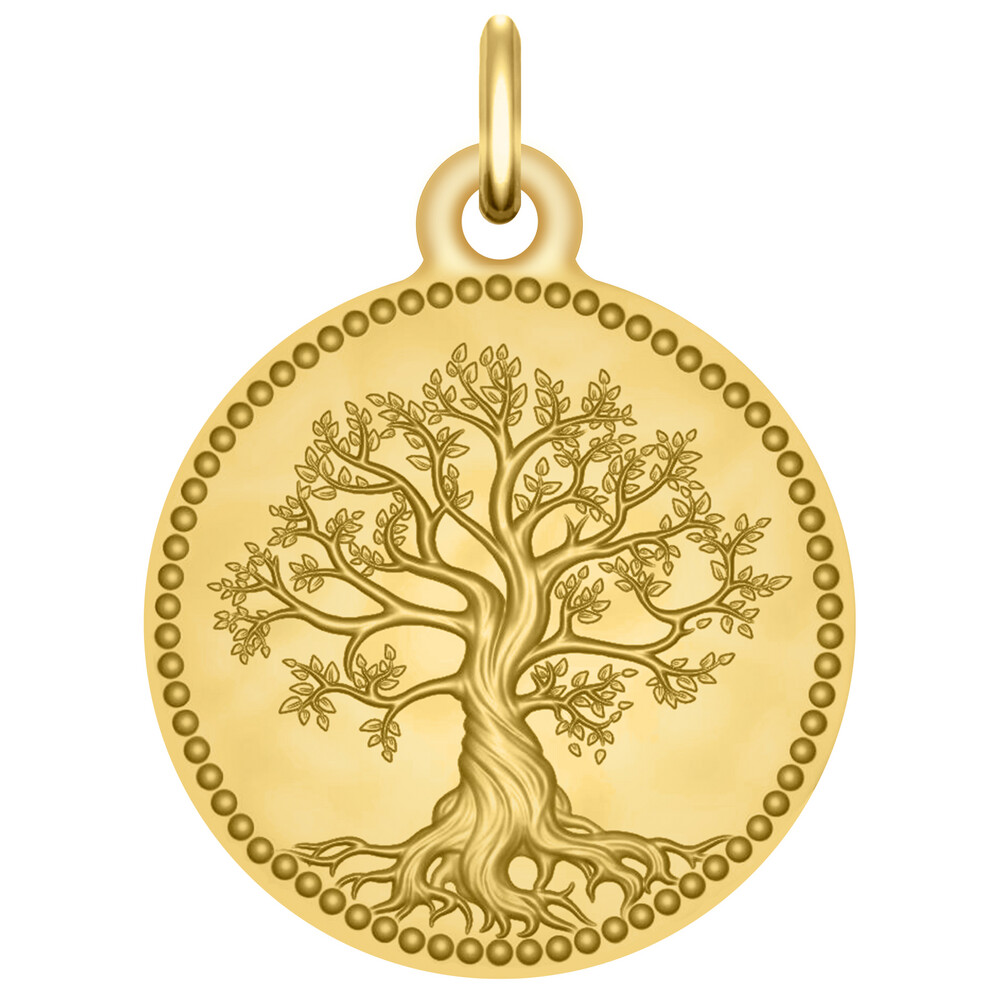 Photo de Médaille Arbre de vie Perlées - Or jaune 18ct