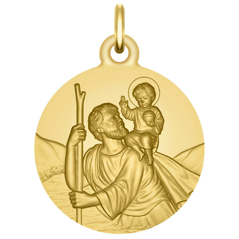 Photo de Médaille Saint Christophe - Or jaune 9ct